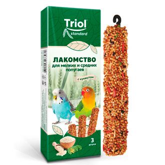 Палочки для мелких и средних попугаев с КУНЖУТОМ Триол standart, 3шт,115г