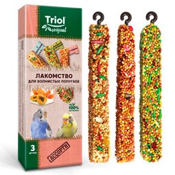 Лакомство для волнистых попугаев палочки АССОРТИ TRiOL original 3шт,83г