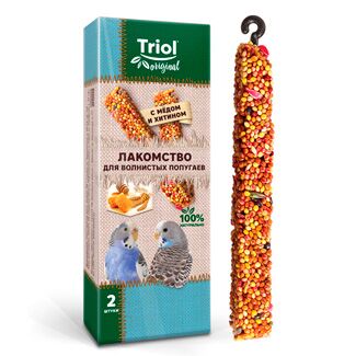 Лакомство для волнистых попугаев палочки с мёдом и хитином TRiOL original 2шт,83г