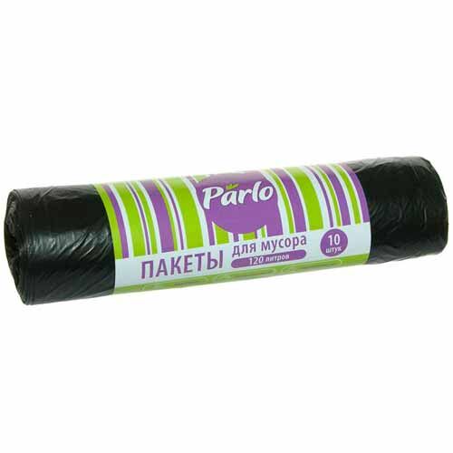 Пакеты для мусора 120л 10мкм ПНД, 10шт/рул Parlo