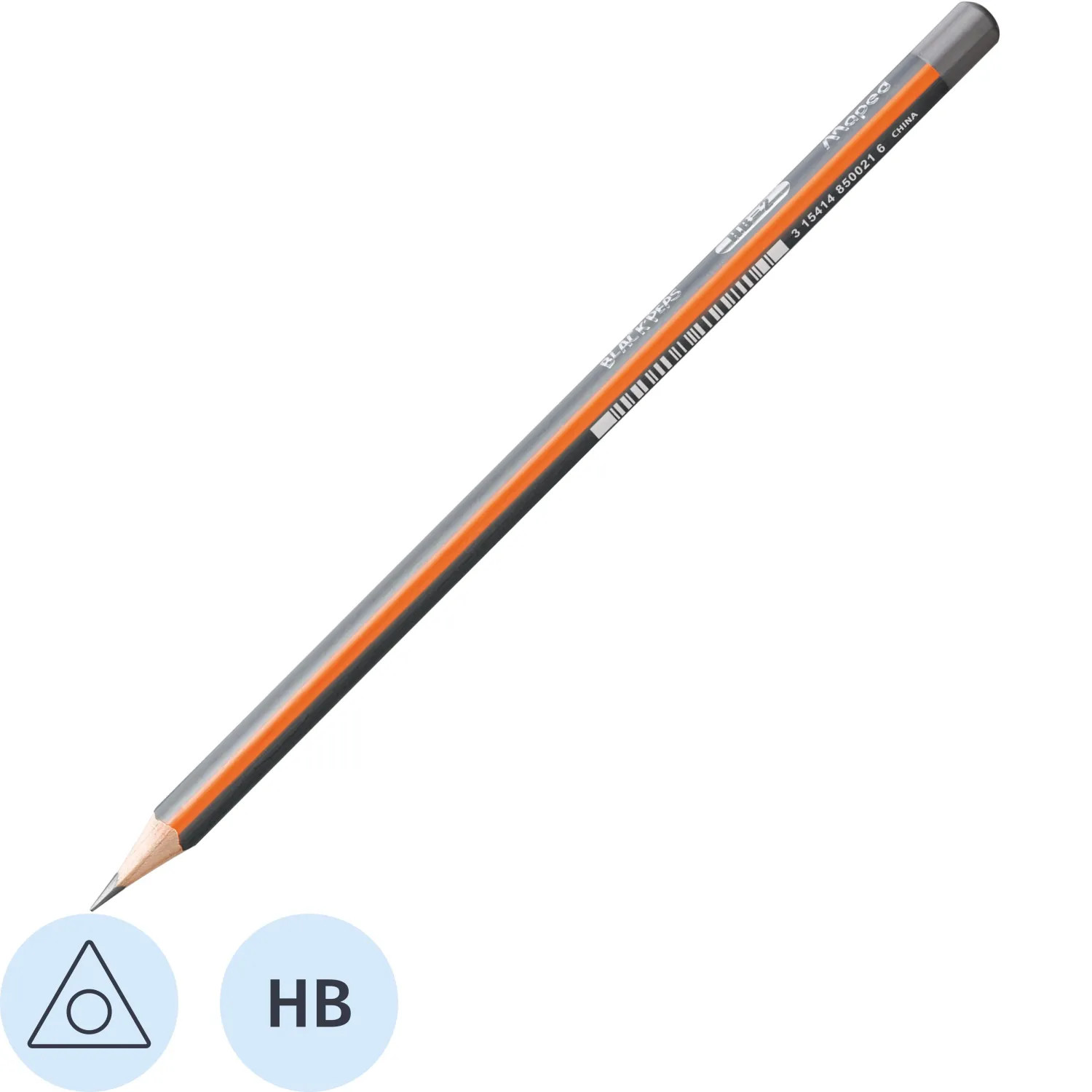 Карандаш чернографитовый MAPED BLACK PEP'S, треугольн. НВ