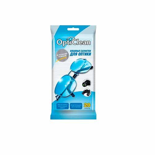 Салфетки влажные OPTI CLEAN, для оптики, 20 шт