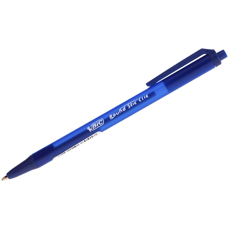 Ручка шариковая автоматическая Bic Round Stic Clic синяя, 1,0мм